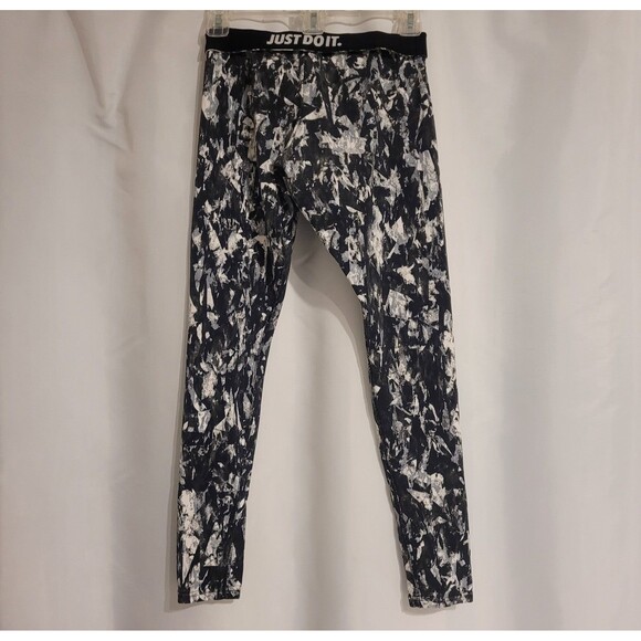 Nike Leg-A-See Mish Mash Leggings Foldover Just Do It Waistband Abstract Small - Picture 3 of 12